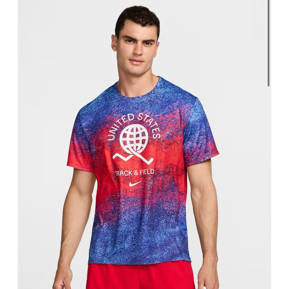 Nike Dri-Fit Miler Team USA Edition Running Top Track & Field Men's Large NWT